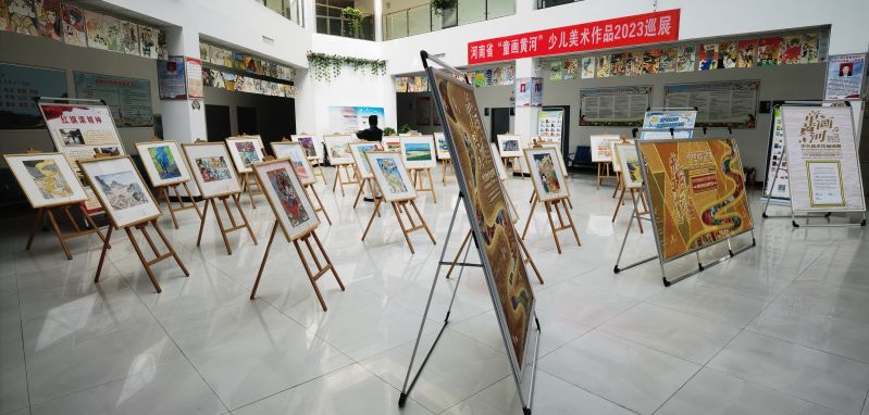 林州市图书馆举办河南省“童画黄河”少儿美术作品2023巡展活动